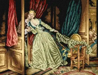 Bardzo popularny produkt - Kanwa z nadrukiem J. H. Fragonard - Skradziony pocałunek