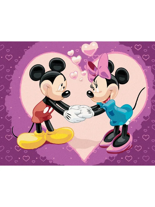Haft diamentowy - MYSZKA MICKEY, MINNIE I SERCA | Końcówka serii