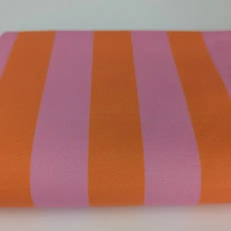 Ulubieniec klientów - Bawełna 100%, paski 2,5cm, różowo-pomarańczowe