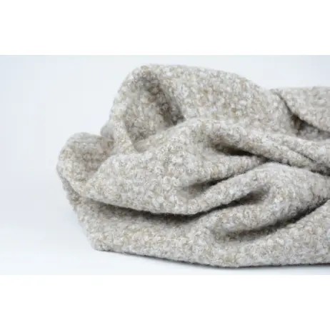 Bouclé, bukla, beżowy melanż, 300g/m2 | Nowy produkt