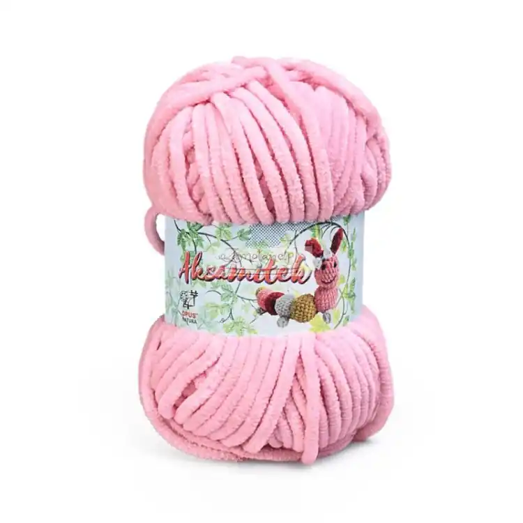 Włóczka Aksamitek Opus 50g pluszowa 020 Różowy - Mega okazja