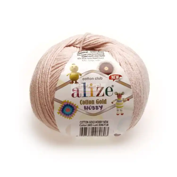 Nowość w sprzedaży - Włóczka Cotton Gold Hobby New 161 Pudrowy
