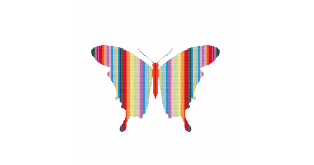 Zestaw do haftu - Tęczowy motyl - Nie czekaj