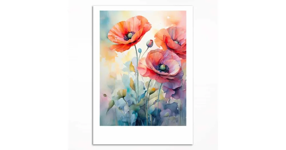 Bardzo popularny produkt - Plakat - Akwarelowe maki