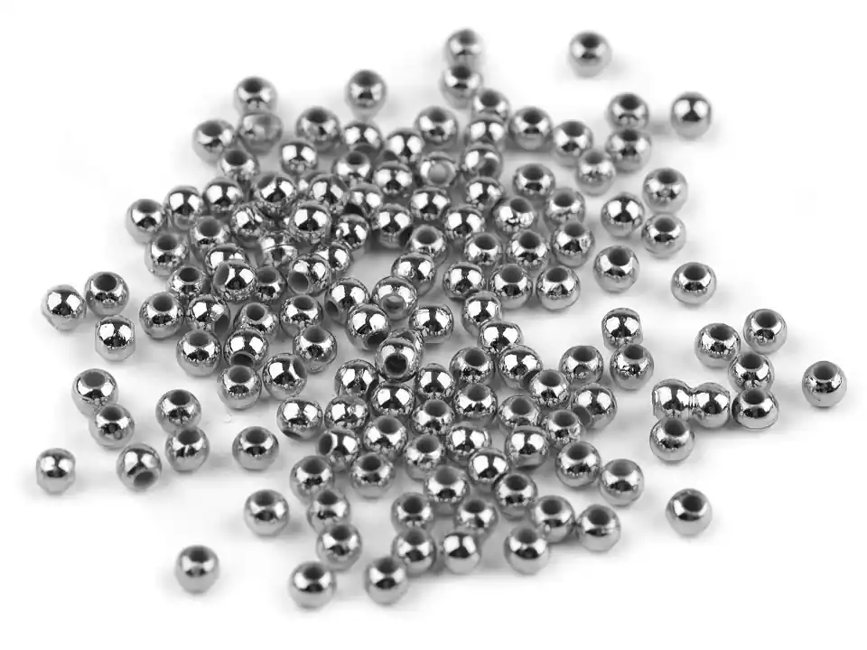 Niska cena - Plastikowe koraliki woskowane / perły Glance Metalic Ø4 mm