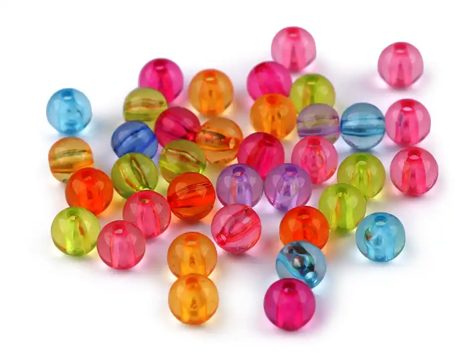 Koraliki plastikowe transparentne Ø 8mm - Dobra cena