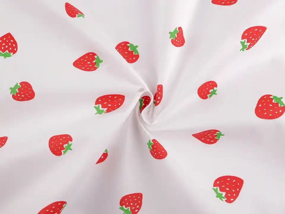 Tkanina bawełniana / płótno truskawki - Premium
