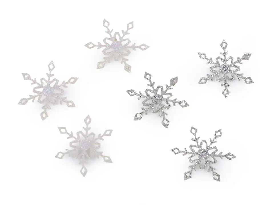Oferta specjalna - Płatek śniegu filcowy z brokatem Ø30 mm