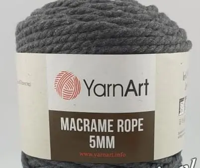 Nie przegap | Sznurek Macrame Rope 5 mm kolor 758 szary YarnArt