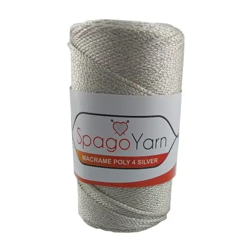 1,5 mm Spagoyarn Poly Silver 16 ECRU I SREBRNY 100 g | Kup teraz