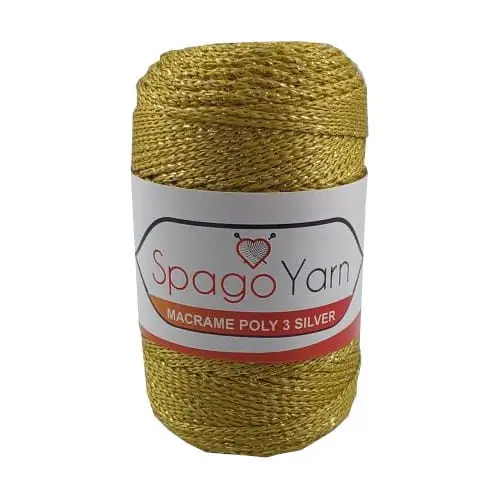 1,5 mm Spagoyarn Poly Silver 50 ŻÓŁTY I ZŁOTY 100 g - Oferta promocyjna