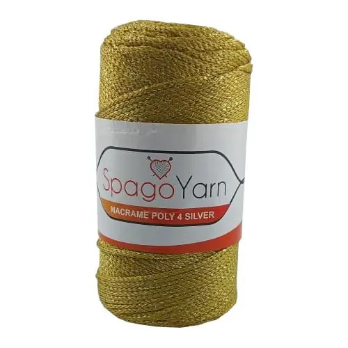 2 mm Macrame Poly Silver 50 ŻÓŁTY I ZŁOTY 200 g | Produkt ceniony przez klientów