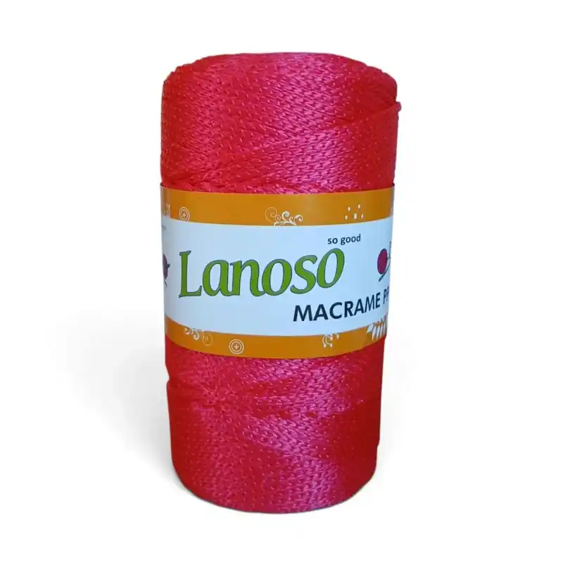 Lanoso Macrame PP sznurek 2 mm 938 Malinowy 200 g | Łatwe zamówienie