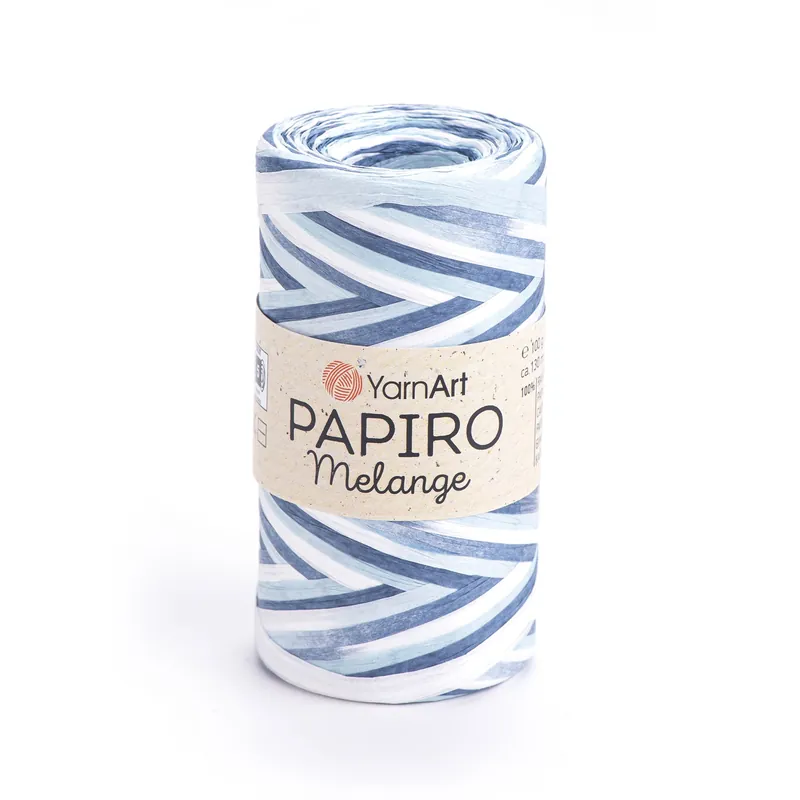 Papiro Melange- 2311 niebiesko-biały YarnArt Rafia papierowa 100 g | Produkt polecany