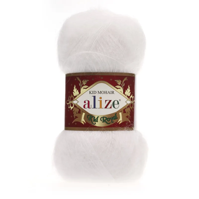 Hit cenowy | Kid Royal Alize - 55 biały z moherem 50 g