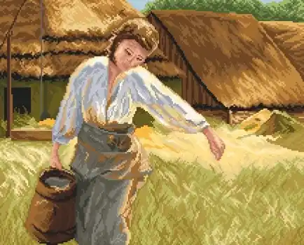 W sprzedaży | Kanwa z nadrukiem dziewczyna z dzbanem (753)