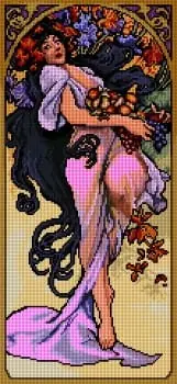 Wybór klientów - Zestaw do haftu Alfons Mucha - Jesień (7162)