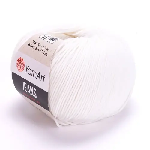 Zamów dziś - Włóczka YarnArt Jeans nr 01 cukrowy biały