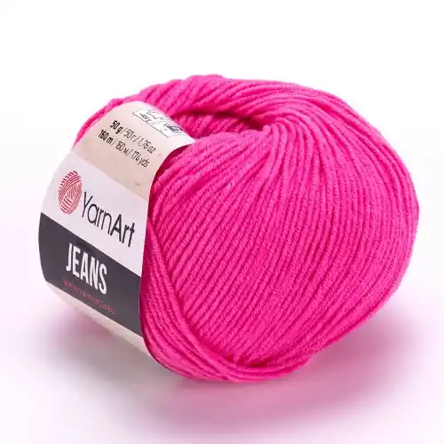 Duży rabat | Włóczka YarnArt Jeans nr 42 intensywny róż