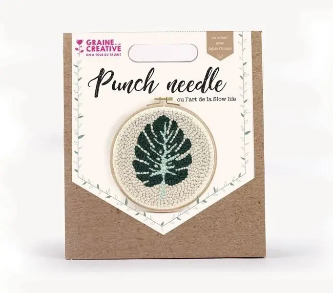 Zestaw Punch Needle Liść Monstery D 20cm | Promocja