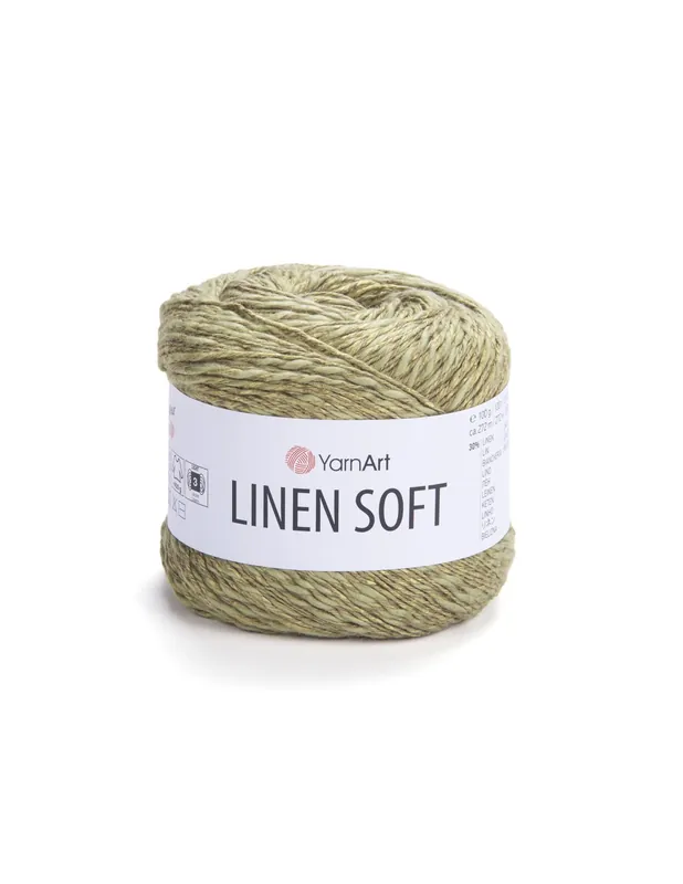 Włóczka Linen Soft oliwka - Ostatnie sztuki