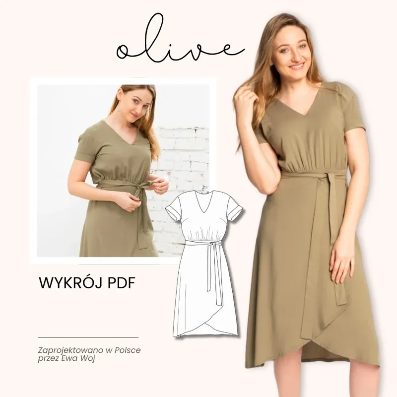 Bezpośrednio od producenta - Wykrój sukienka OLIVE XS-XXXL do druku